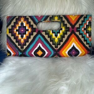Giannini Multicolor Tribal Print Clutch